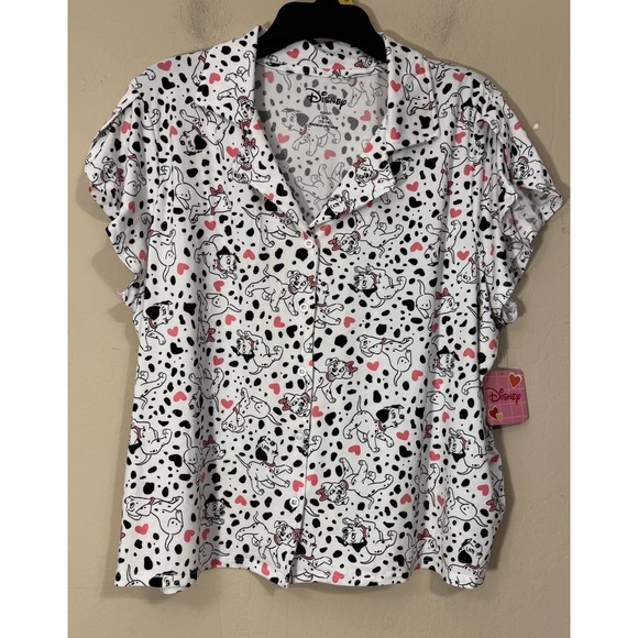 Disney 101 Dalmatians Pajama Set Women L (12-14) 2pc Dogs Hearts Cute NEW - Picture 3 of 8